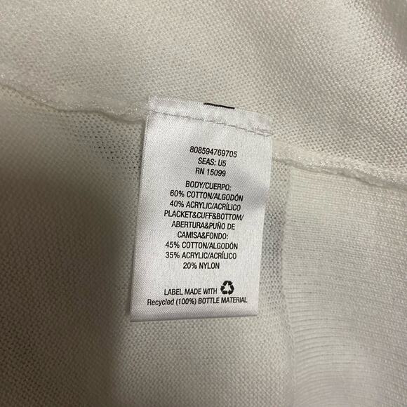 Covington Cardigan White Cascade Front Size L New with Tags NWT - Picture 7 of 8